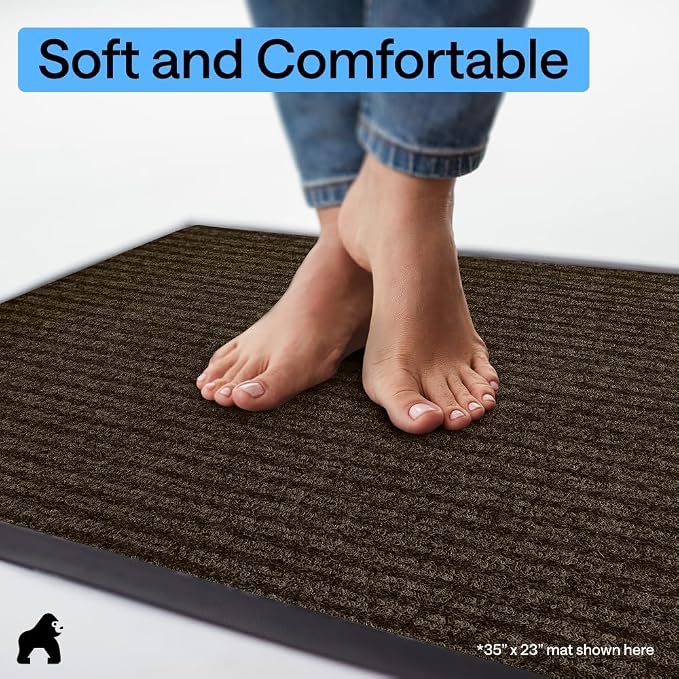 GORILLA GRIP Waterproof Traffic Guard Door Mat, 2 Pack Heavy Duty Entryway Mats
