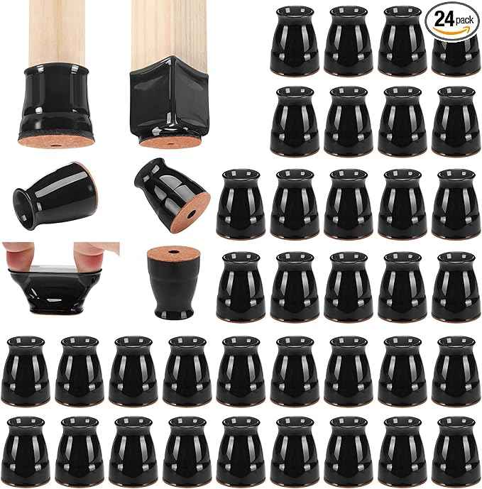 CHUNZEXI 24 Pack Extra Small Chair Leg Floor Protectors