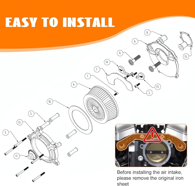High Flow Air Cleaner Intake Filter System Kit Air Filters Cover