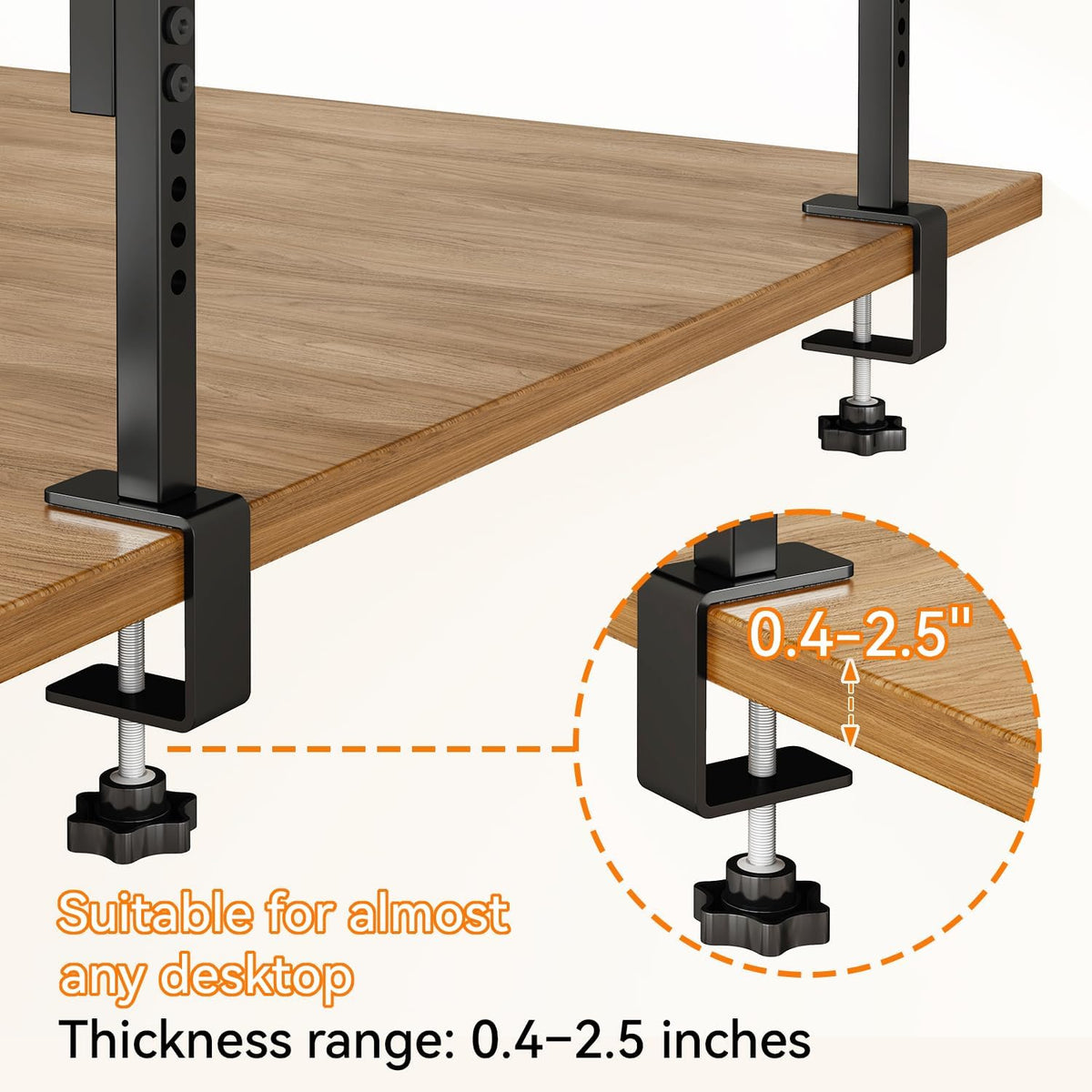 IBUYKE Clamp on Desk Shelf, 22.8” Large Desk Extender Shelves UTMZ010H