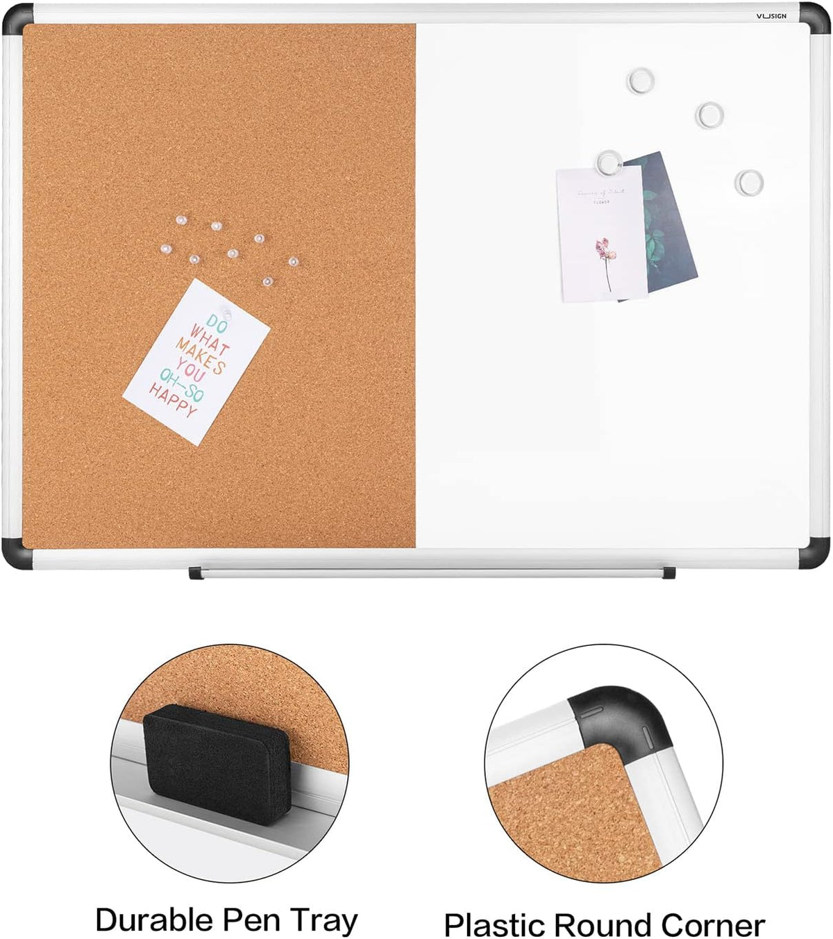 VUSIGN White Board and Cork Board Combination, 24" x 36"