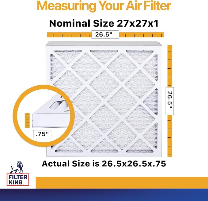 Filter King 27x27x1 Air Filter | 6-PACK | MERV 13 HVAC Pleated A/C Furnace