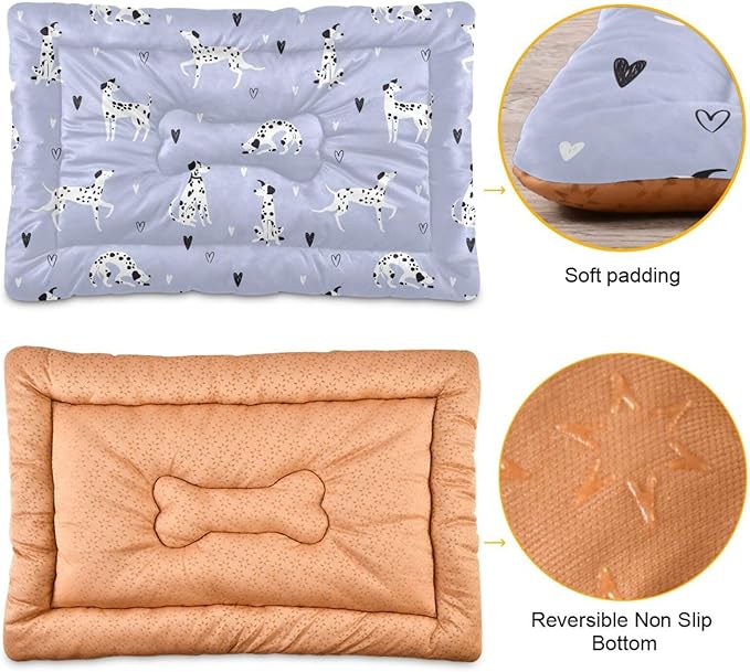 Pet Bed Funny Cartoon Dalmatian Dogs Dog Bed Mat Absorbing Non Slip Pad Pet Sleeping Mat for Small, Medium, and Large Dogs Puppy Cat 36 in x 24 in
