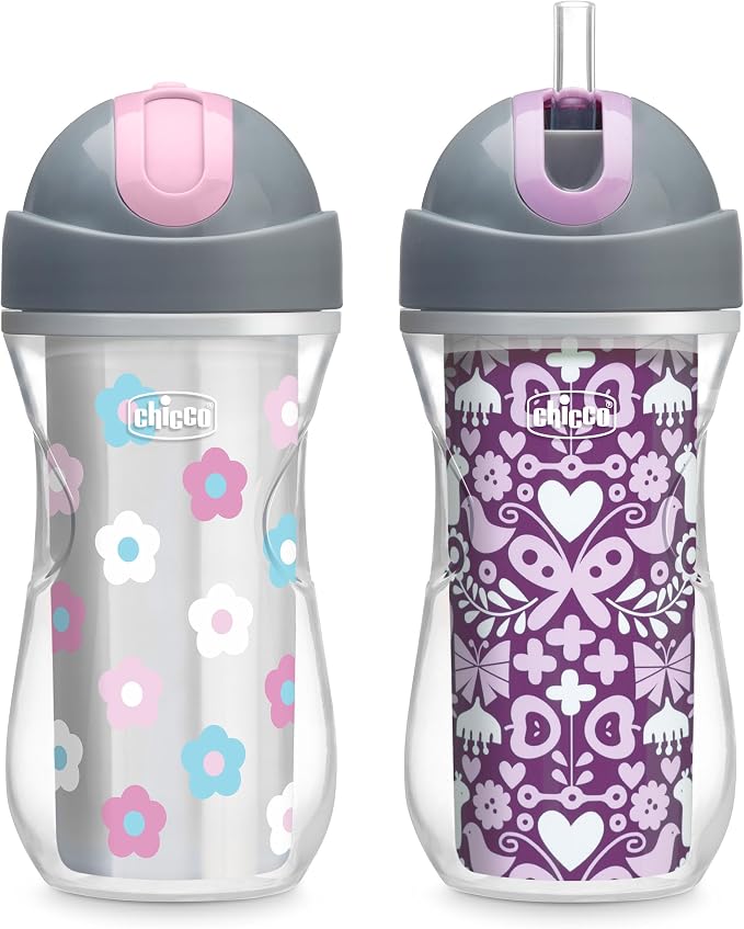Chicco Insulated Straw Sippy Cup 12+ Months, 9oz Toddler Training Cup