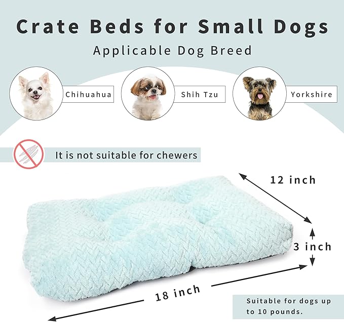 18 inch Dog Crate Bed Dog Mats for Sleeping,Up to 10 lbs Fluffy Sage Green Puppy Pad XXS