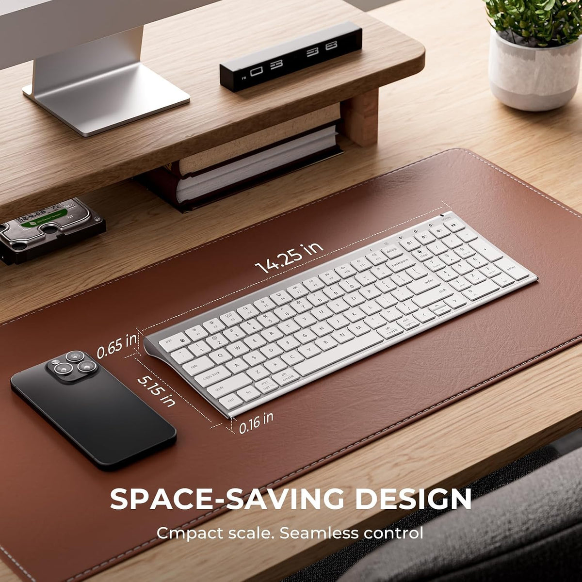 iClever BK10 SE Bluetooth Keyboard for Mac, Slim Full-Size Keyboard, Silver