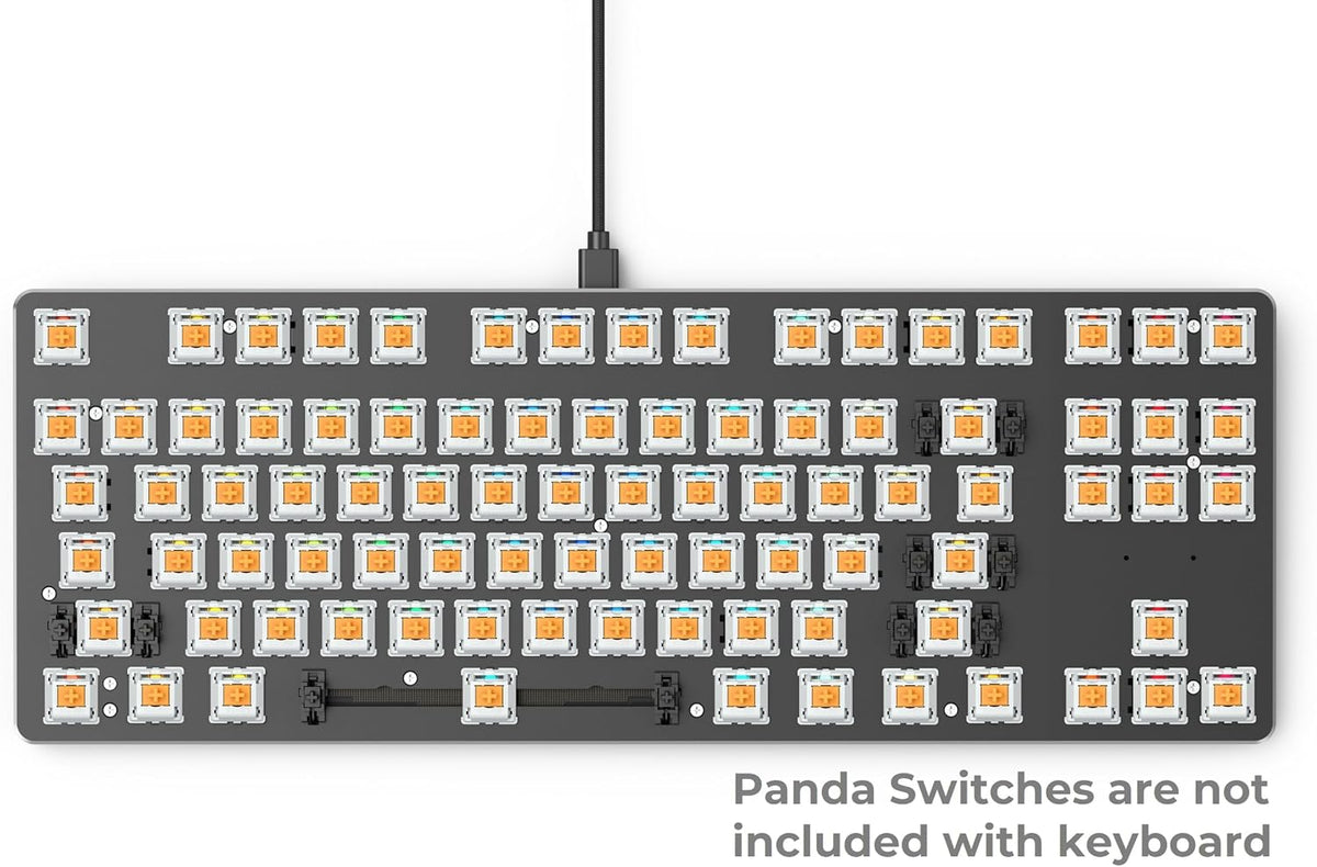 GLORIOUS Custom Gaming Keyboard - GMMK 85% Percent TKL Barebone - USB C Wired Mechanical Keyboard Kit - RGB Hot Swappable Switches & Keycaps - Black Metal Top Plate
