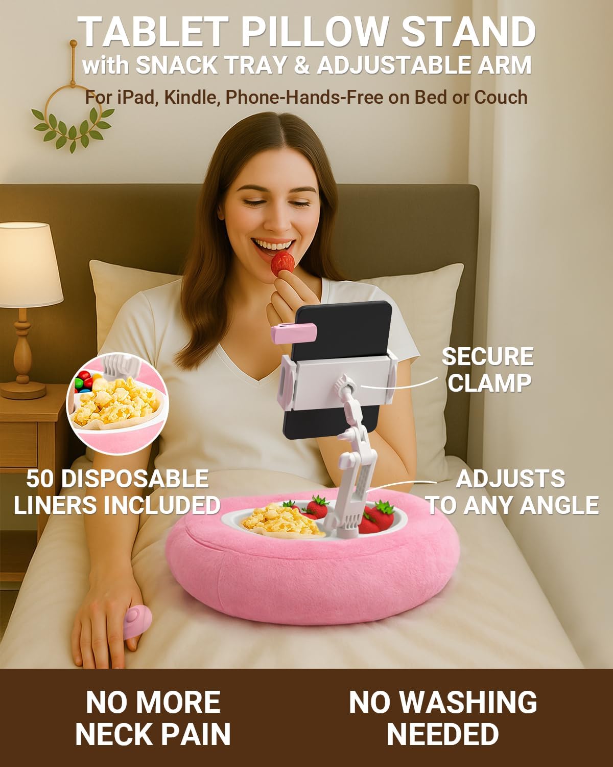 Pillow Stand & Remote Page Turner for Bed, Compatible with Kindle