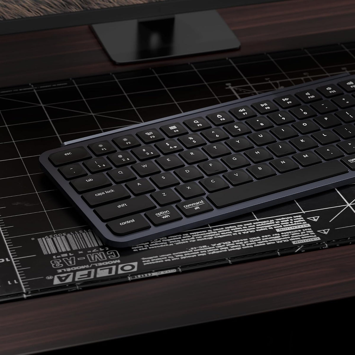 Keychron B1 Pro Ultra-Slim Wireless Keyboard, ZMK/Launcher Programmable Bluetooth/2.4GHz/Wired, 1200 Hours Battery Life, Silent Scissor Switch Office Keyboard for Mac/Windows/Linux - Gray