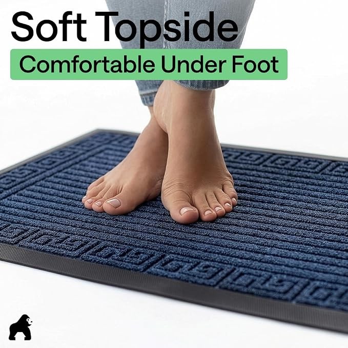 GORILLA GRIP 100% Waterproof All-Season WeatherMAX Doormat 35x23, US Designed