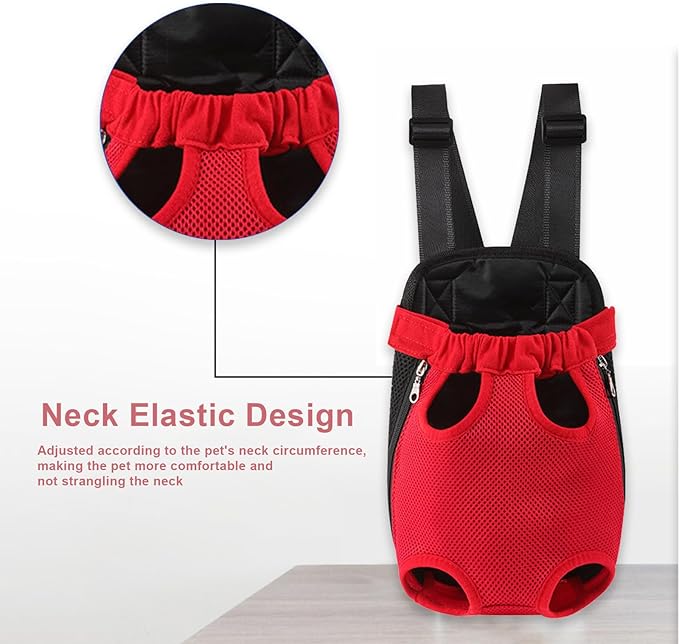 Dog Carrier Backpack, Adjustable Puppy Front Carrier Backpack, Ventilated Dog Chest Carrier for Hiking Camping Travel, Sling Bag for Small Medium Dog Cat Rabbit Puppies, Suit 13-15 lbs (Pink, XL)