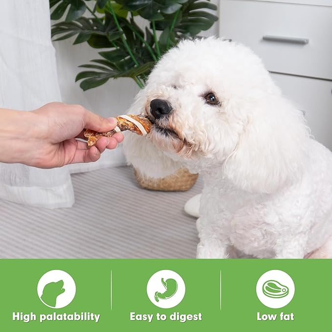 MON2SUN Dog Treats, Triple Flavor Jerky Twist Sticks, 5-7 Inch Chicken Duck and Codfish Sticks Chews for Small Dogs, Healthy Snacks, 17.64 oz (25 Count-Pack of 2)