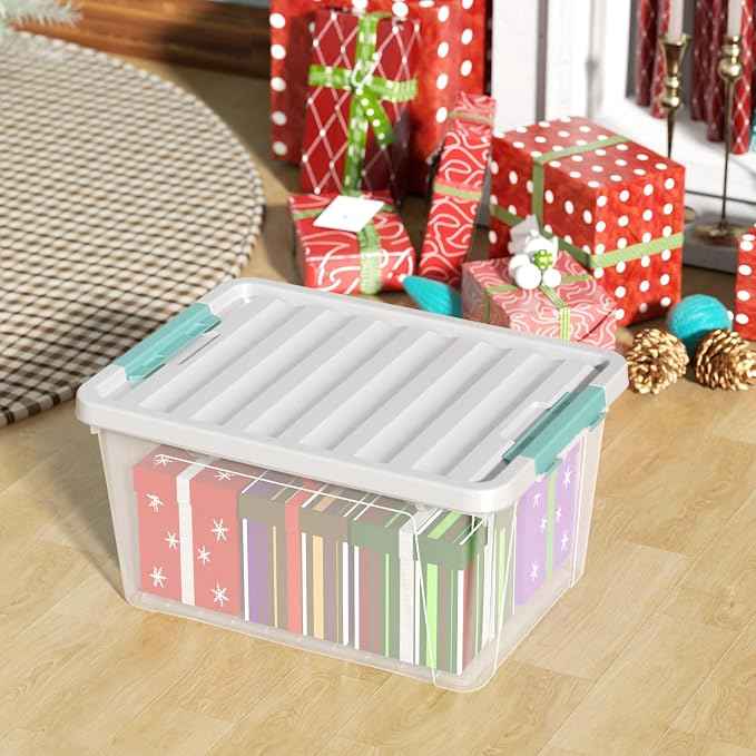 Zopnny 35 Qt. Stackable Plastic Storage Bins