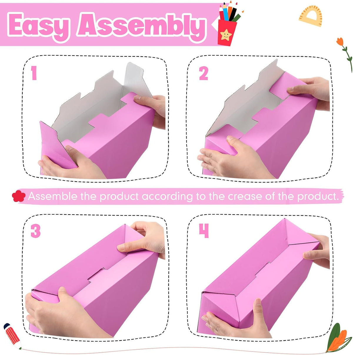 Colarr 48 Pcs Cardboard Magazine File Holder Book Bins, Bright Color