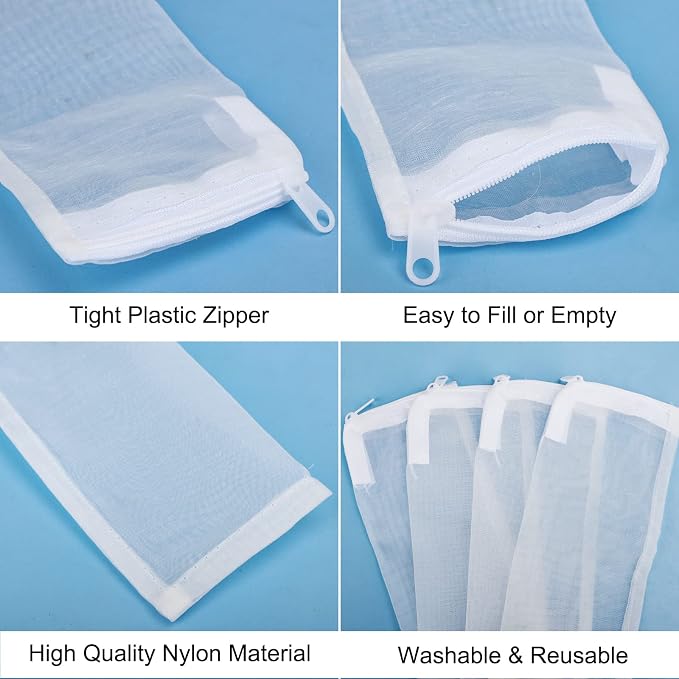 Segarty Media Bags for Aquarium Filter, 10 Pack 0.15mm Extra Fine Mesh 7.7 x 3