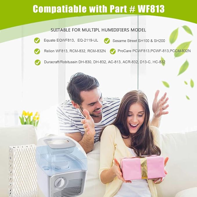 4 Pack WF813 Humidifier Filters Wick Replacement Compatible