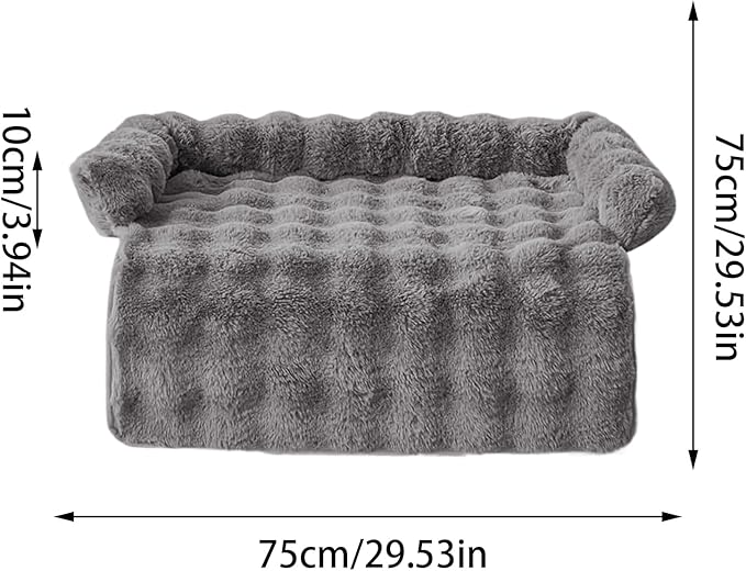 Dog Bed Couch, Raised Edge Furniture Protector with Soft Cushion, Calming Dog Bed with Plush Design, Home Kitchen Living Room, Nursery Apartment Daily Rest 29.53x29.53x3.94 inches