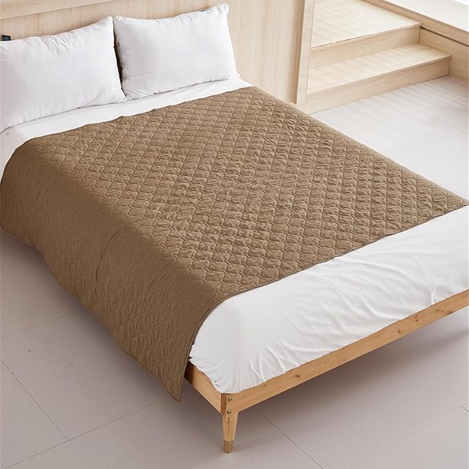 GIBZ Waterproof Dog Bed Blanket Cover Anti Slip Pet Furniture Protector Washable Large Washable Quilted Mat for Indoor, Grey, 100x127cm
