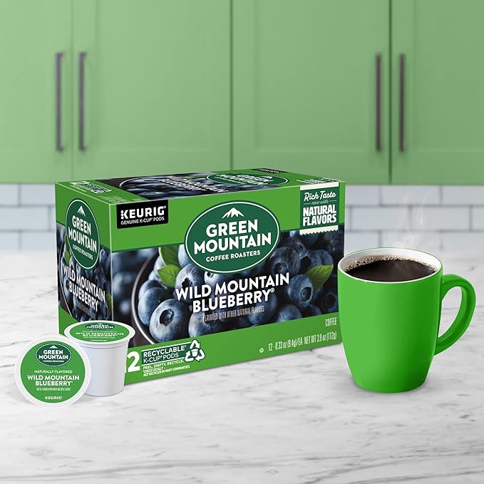 Green Mountain Coffee Roasters Wild Mountain Blueberry Keurig Single-Serve K-Cup pods, Light Roast Coffee, 72 Count
