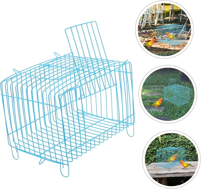 Milisten Portable Metal Bird Carrier Cage Lightweight Outdoor Travel Cage with Breathable Wire Design for Parrots Conures Cockatiels Easy Carry