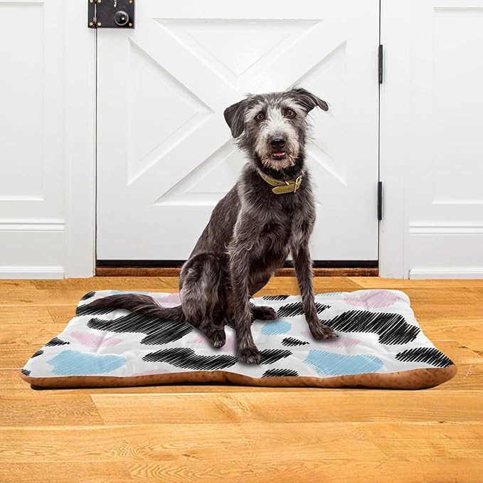 Pet Bed Milk Cow Print Dog Bed Mat Absorbing Non Slip Pad Pet Sleeping Mat for Small, Medium, and Large Dogs Puppy Cat 36 in x 24 in