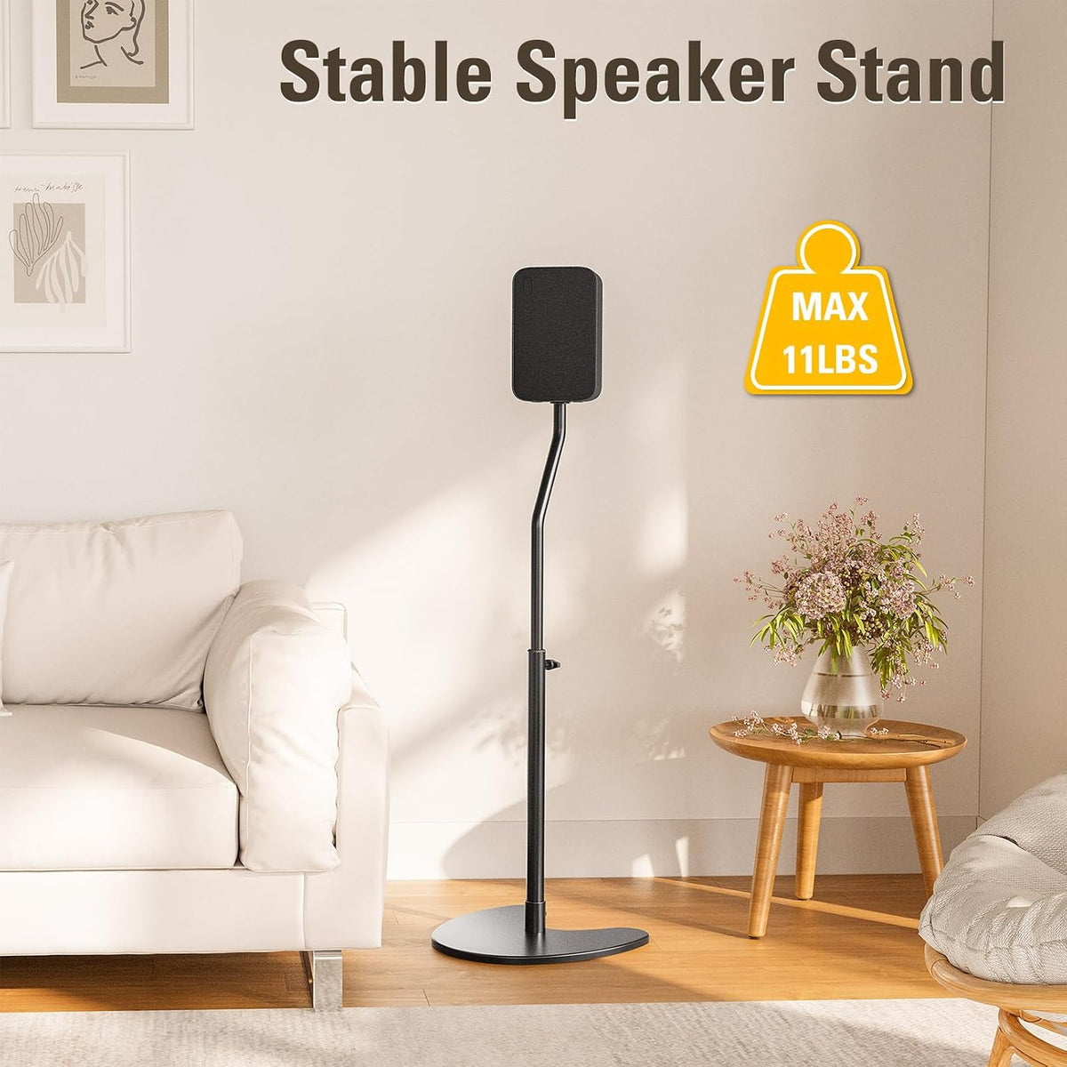 Mounting Dream Height Adjustable Speaker Stands, One Pair Floor Stands
