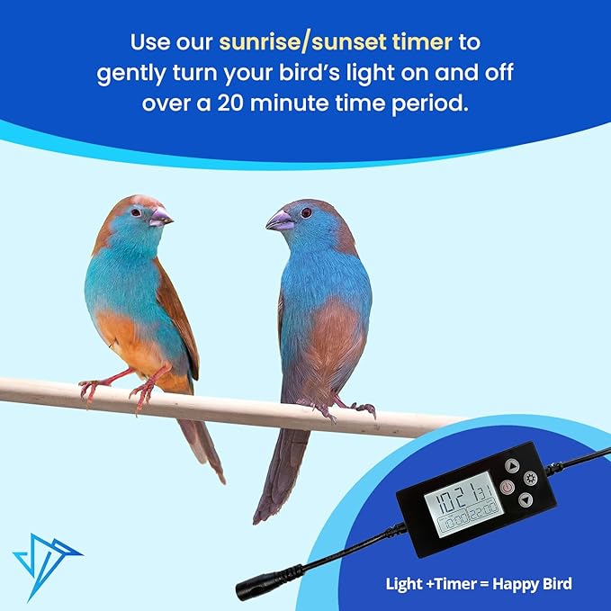 HappyBird Lighting Bird Cage Light - Full Spectrum LED Pet Light - Simulates Natural Environment - Safe for Soft Bill Birds – Easy to Install - (24" Long)