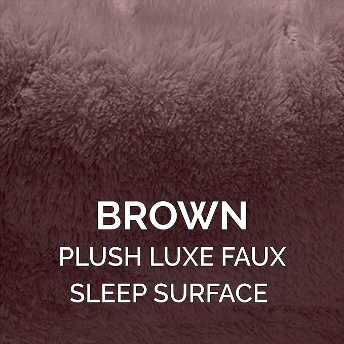 Furhaven 23" Round Self-Warming Pet Bed for Indoor Cats & Medium/Small Dogs, 100% Washable, For Pets Up to 45 lbs - Hi Lo Plush Luxe Faux Fur Cuddler - Sable Brown, Medium, 23.0"L x 23.0"W x 15.0"Th