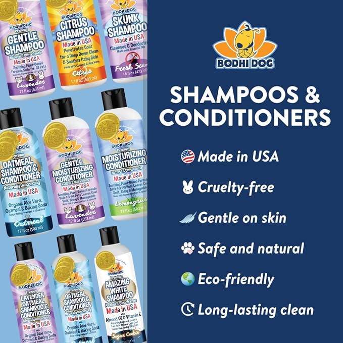 Bodhi Dog Skunk Shampoo - Odor Remover with Essential Oils for Dogs & Cats - Cleans, Deodorizes & Eliminates Skunk Smell - Gentle on Skin & Suitable for Pets of All Sizes - Made in USA (16 Fl Oz)