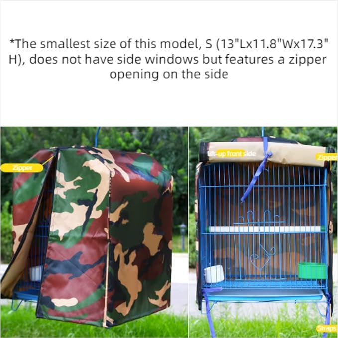 MANON ROSA Bird Cage Cover - Lightproof Birdcage Covers Nighttime- Ideal for Parrots Cockatiels Parakeets Cockatoos Lovebirds Finches Budgerigars Conure (XXL(23.6" Lx15.7 Wx15.7 H),Camouflage)