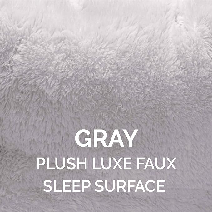 Furhaven 20" Round Self-Warming Pet Bed for Indoor Cats & Small Dogs, 100% Washable, For Pets Up to 20 lbs - Hi Lo Plush Luxe Faux Fur Cuddler - Gray, Small