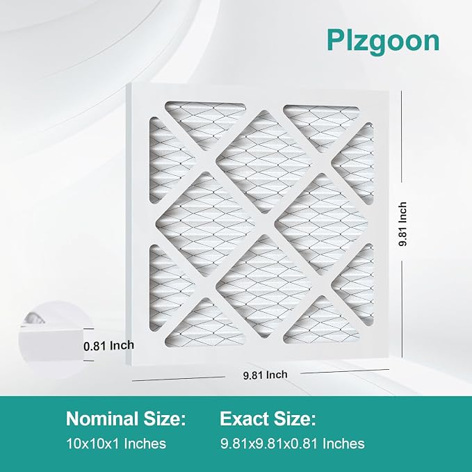 Air Filters 10x10x1 MERV 8 MPR 600 4 Pack Pleated Home HVAC AC Furnace Filters