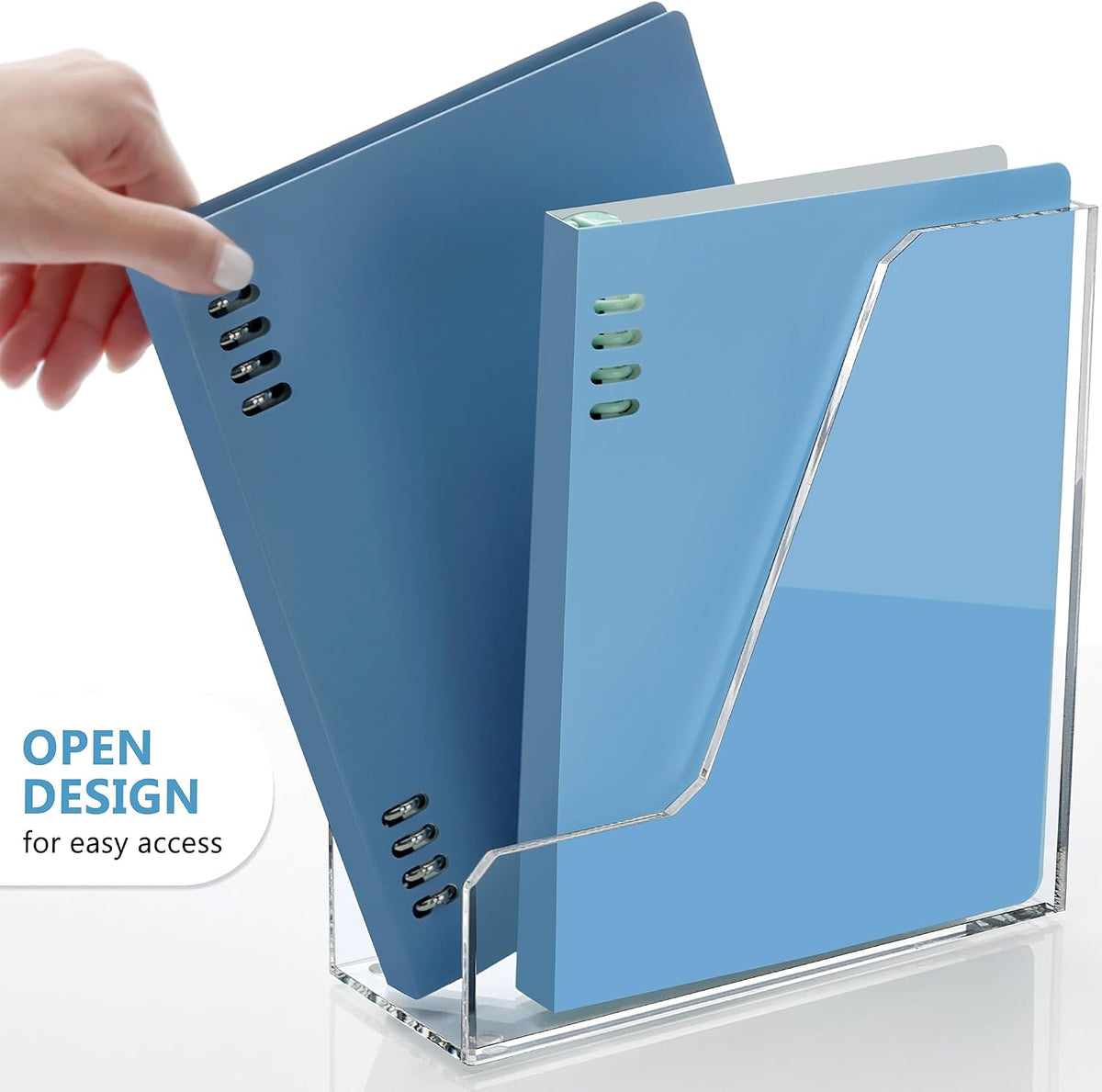 SANRUI 2 Pack Acrylic Magazine File Holder, Clear Vertical Desk Organizer