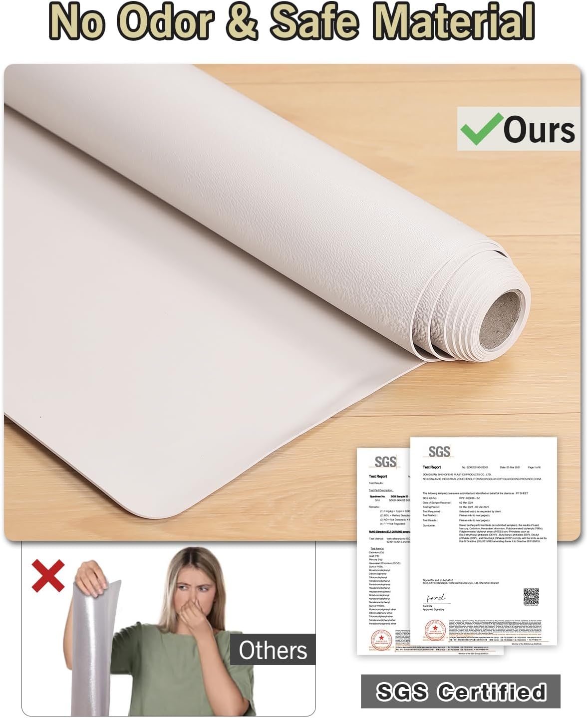Soft Plastic Floor Mat for Under Dining Table, 5'×7' Beige Waterproof