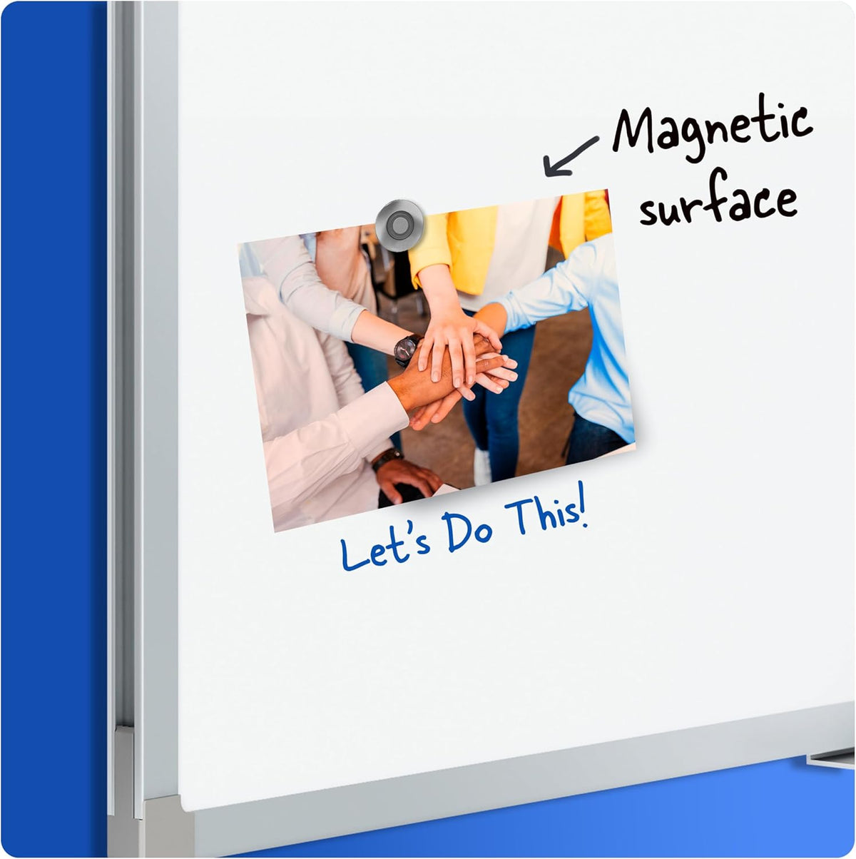 Mead Dry Erase White Board, 48" x 36" Magnetic Whiteboard for Horizontal or Vertical Mount, White/Silver (SM85357)
