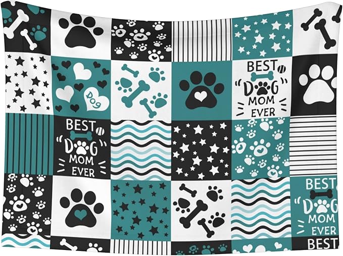 Paws Blanket for Dog Cat - Dog Puppy Blankets 40x30 Stripes Love Bones Throw Blanket for Couch