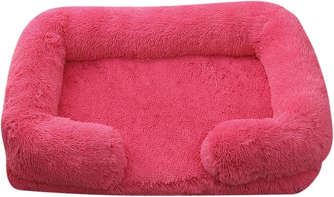 Dog Beds Large Sized dog Orthopedic, Sofa Dog Bed with Waterproof Lining and Nonskid Bottom, Rectangle Washable Dog Bed for Medium Small Dogs and Cats Comfortable ( Color : Red1 , Size : 43 x 27" )