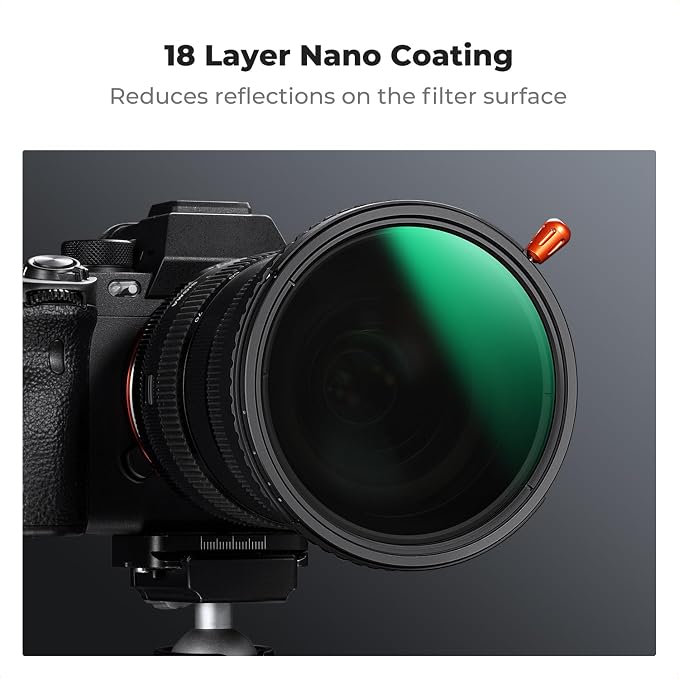 K&F CONCEPT 43mm Black Diffusion Mist Effect 1/4 & Variable ND2-32 & Circular