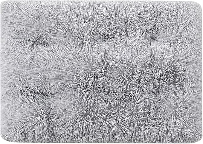 Dog Crate Mat, Dog Bed for Large Dogs, Comfy Fluffy Kennel Pad Anti-Slip for Dog beds & Furniture, Quilted Dog Bed for Pets for Medium/Small Dogs Cats (Color : Gray 2, Size : 36x25)