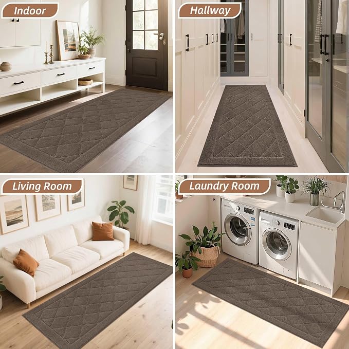 BEQHAUSE Dirt Trapper Door Mat 32" x 72", Doormat Non-Slip Entryway Rugs