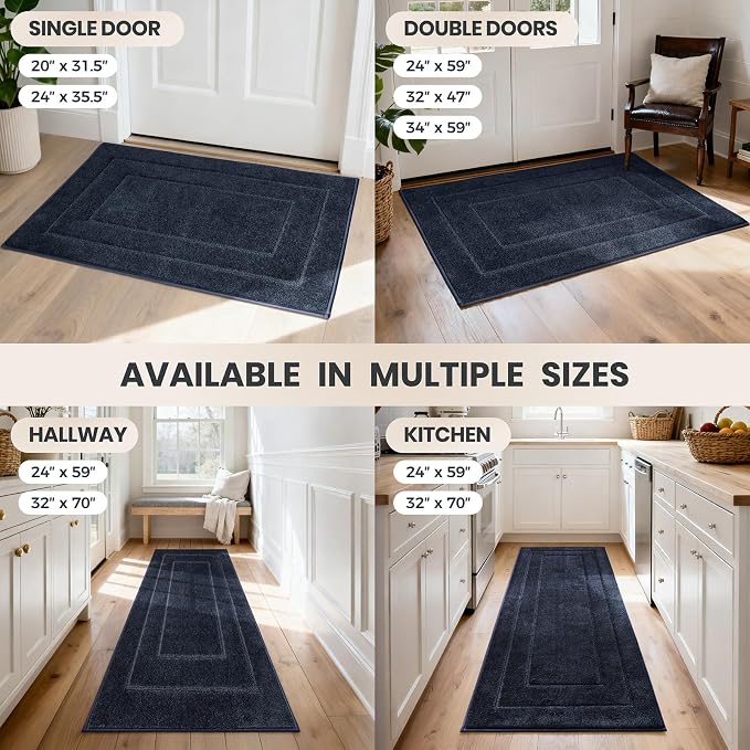 PURRUGS Dirt Trapping Door Mat 24" x 59", Non-Slip/Skid Machine Washable