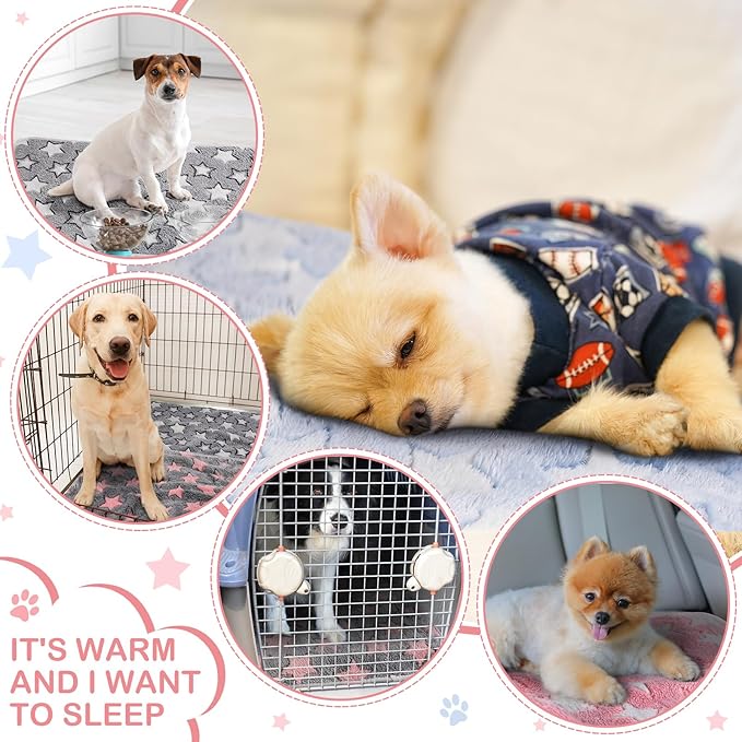 Tudomro 8 Pcs Guinea Pig Blankets Absorbent Washable Animal Fleece Bedding Cage Liners Waterproof Reusable Pet Pee Sleep Mat Pad Cover for Chinchilla Hamster Ferret(Big Star,16 x 24 Inch)