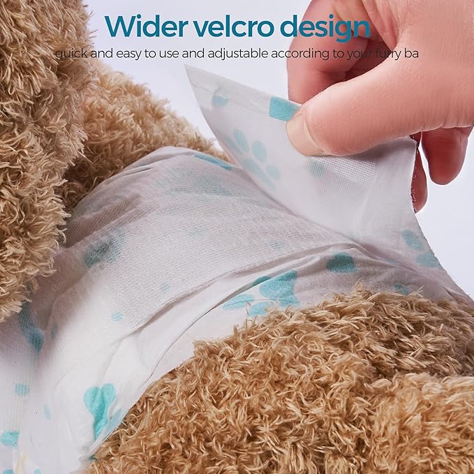 Male Dog Wrap, Disposable Dog Diapers, 40 Count, L (Waist 23.6”-31.5”), Wetness Indicator, Ultra Protection, Leak Proof, Super Absorbent, Soft