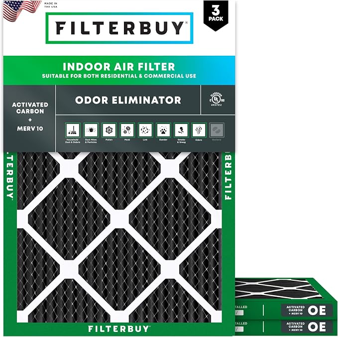 Filterbuy 18x24x1 Air Filter MERV 10 Odor & Allergy Defense