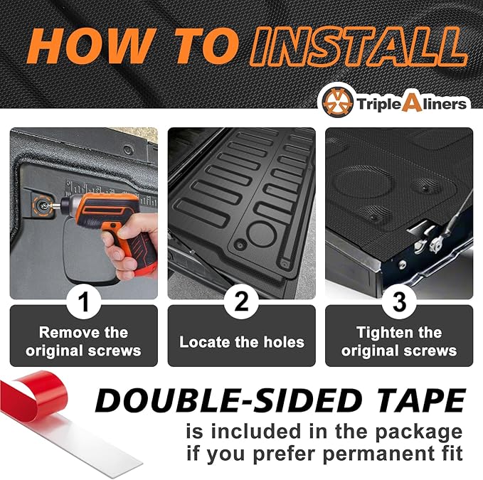 TripleAliners Tailgate Mat Compatible with Ford Super Duty F250/F350/F450 2017-2022 Accessories Truck Tailgate Liner Bed Cover All-Weather Protector Cargo Cover Custom Fit for 2017-2022 F250/F350/F450