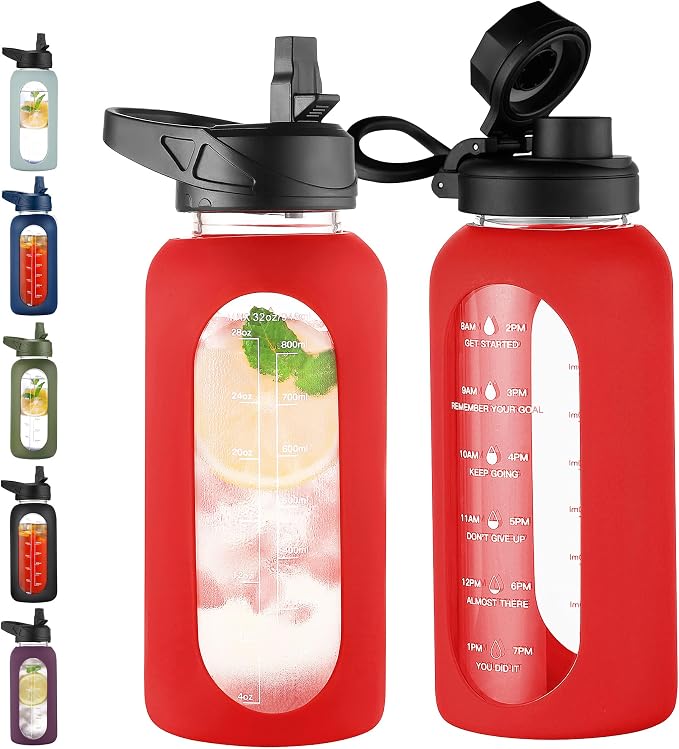 CIVAGO 32 oz Glass Water Bottle