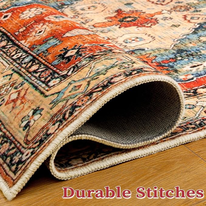 SERISSA 10x14 Area Rugs for Living Room, Large Washable Non-Slip Boho Rug