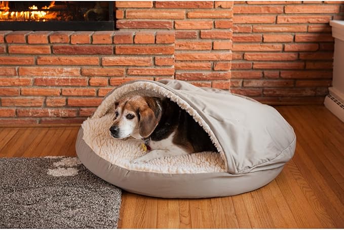 Snoozer Orthopedic Cozy Cave Pet Bed, Large, Khaki