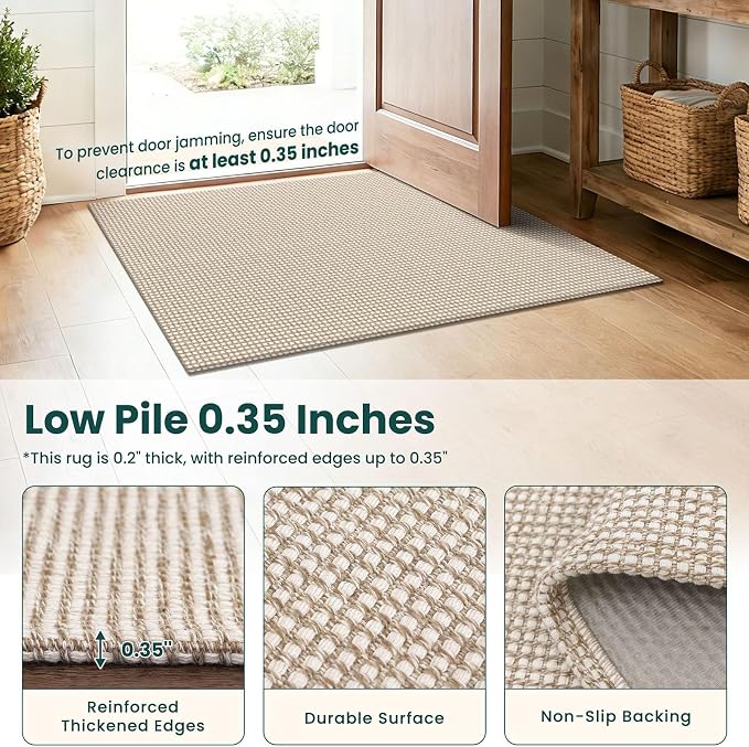 KOZYFLY Runners for Hallways 2x8 ft Washable Kitchen Runner Non Slip Rubber