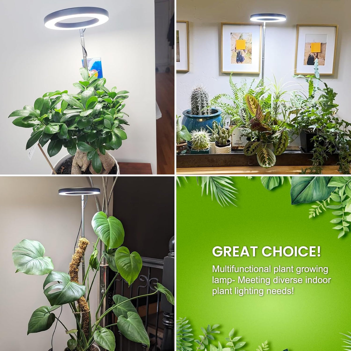 Kullsinss 6.3in Plant Lights for Indoor Growing, 80 LEDs Full Spectrum